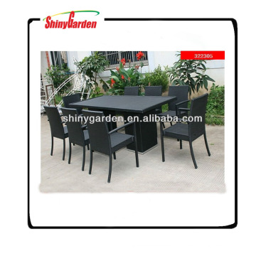 muebles de mimbre para comedor, muebles de exterior para restaurante de ratán / mimbre, muebles de mimbre de mimbre para exterior negro